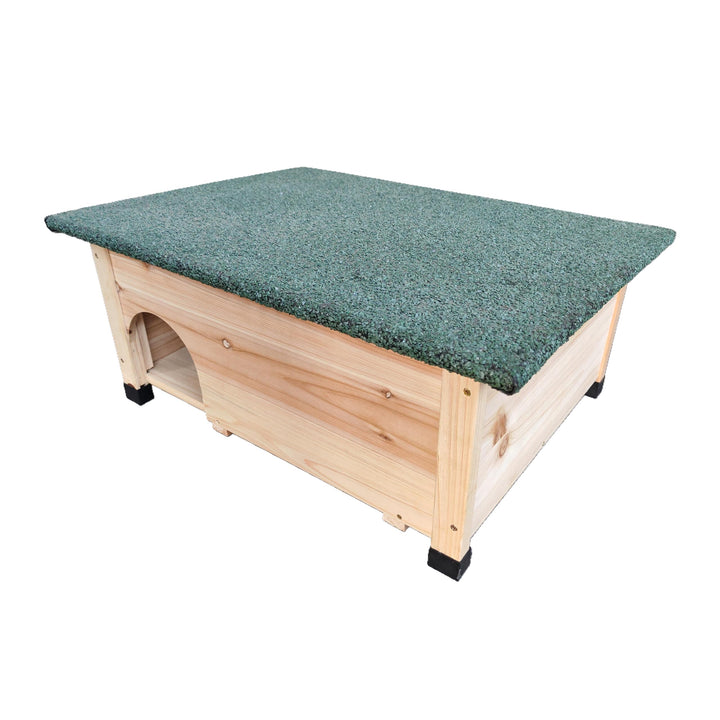 Relaxdays Igelhaus mit Boden, Labyrintheingang &amp; wetterfestem Dach, Holz, HxBxT: 25 x 57 x 44 cm, Ig