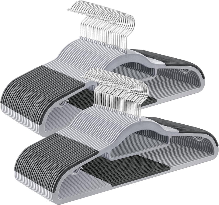 SONGMICS Kleiderbügel, 50er Set, Jackenbügel aus Kunststoff, gut belastbar, Anti-Rutsch-Design, plat