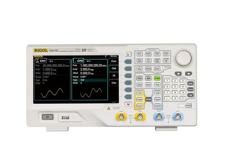 RIGOL DG4162 Funktionsgenerator, 160 MHz, 500 MSa/s, 2 Kanäle, -115 dBc/Hz Phasenrauschen, 14 Bit, 3