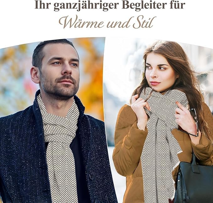 yanopurna Unisex-Kaschmirschal – Handgewebte Stola Aus 100% Kaschmirwolle – Warmer Wickelschal, Hals
