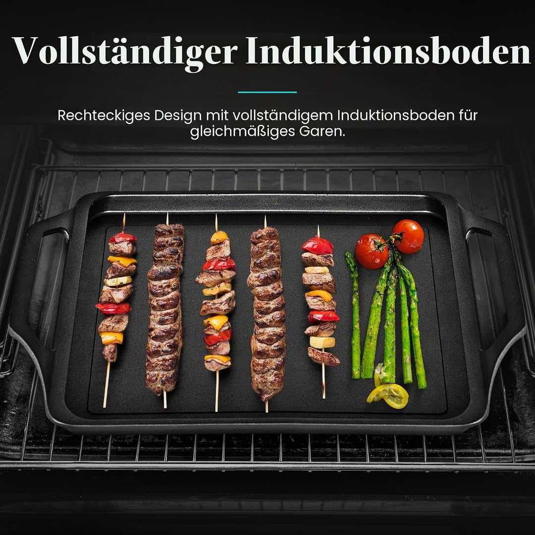 WECOOK! Ecostone Grillplatte, Induktion Griddle-Pfanne 43 X 25 cm, Aluminiumguss, Antihaftbeschichtu