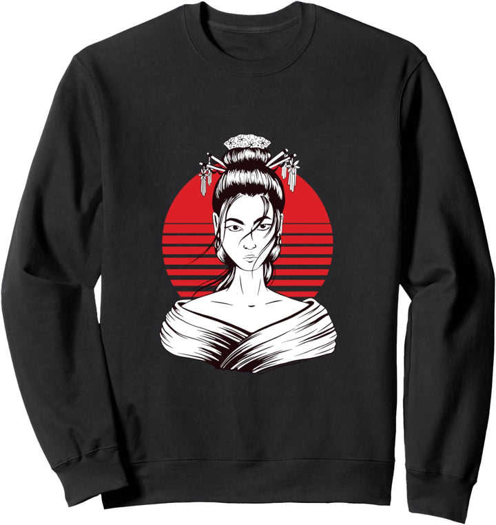 Japanische Geisha – traditionelle Anime-Manga-Kunst Sweatshirt