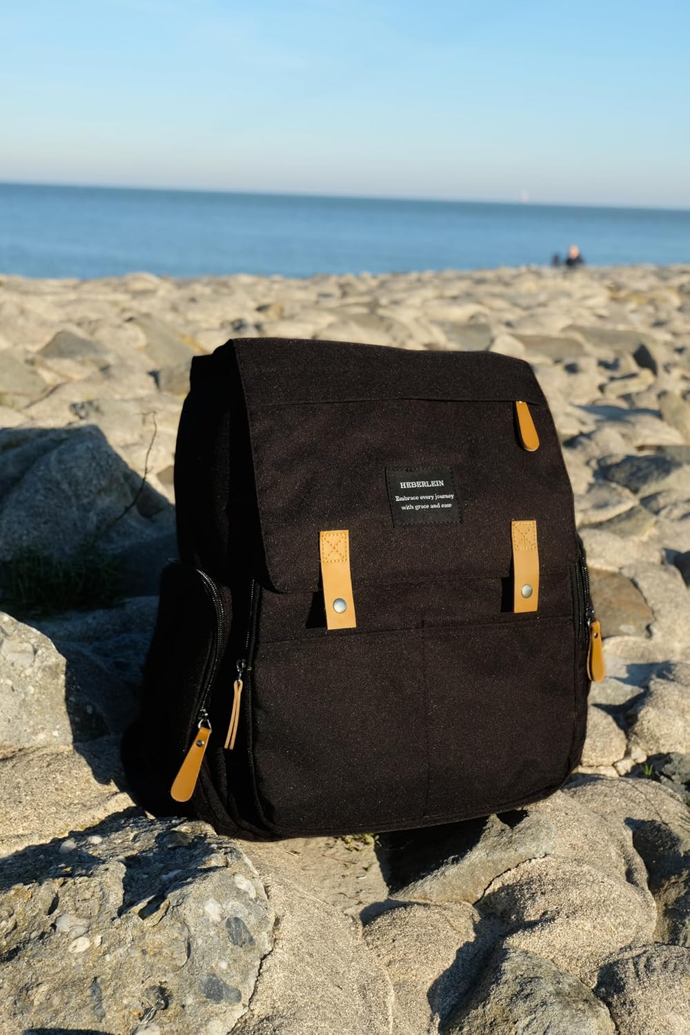Heberlein Prestige Baby Wickelrucksack - grosse Wickeltasche für Mama & Papa, wasserabweisend mit vi