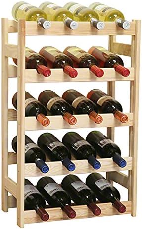 MODO24 Weinregal, Holz, unbehandelt, 53 x 25 x 86 cm,