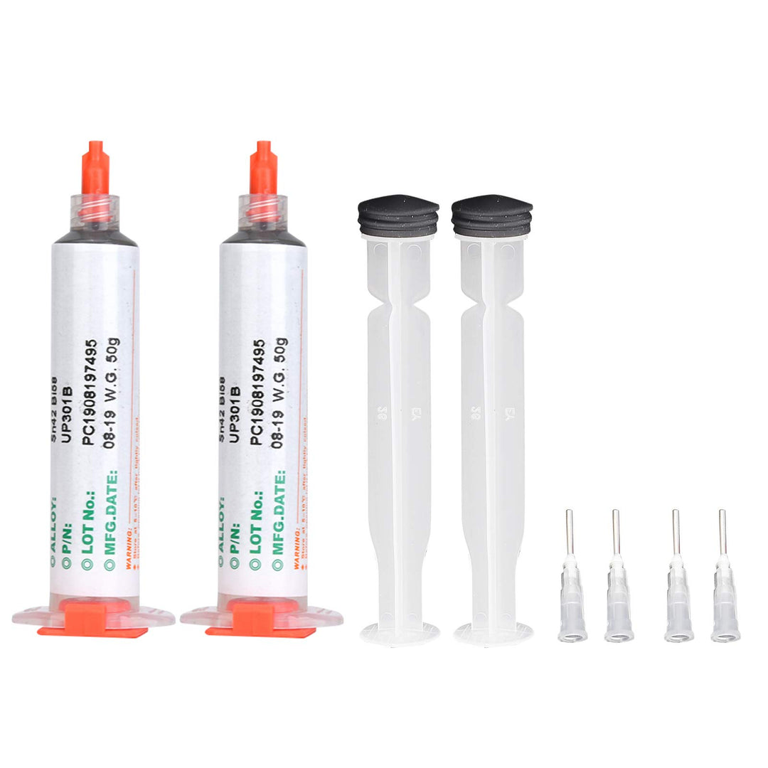 Fafeicy 2 Stück SMD bleifreies Lötpaste, Reparatur der Elektronik Sn42 Bi58 PCB, mit 100 Viskosität,
