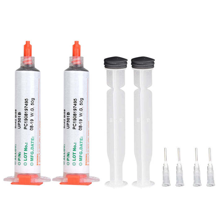 Fafeicy 2 Stück SMD bleifreies Lötpaste, Reparatur der Elektronik Sn42 Bi58 PCB, mit 100 Viskosität,