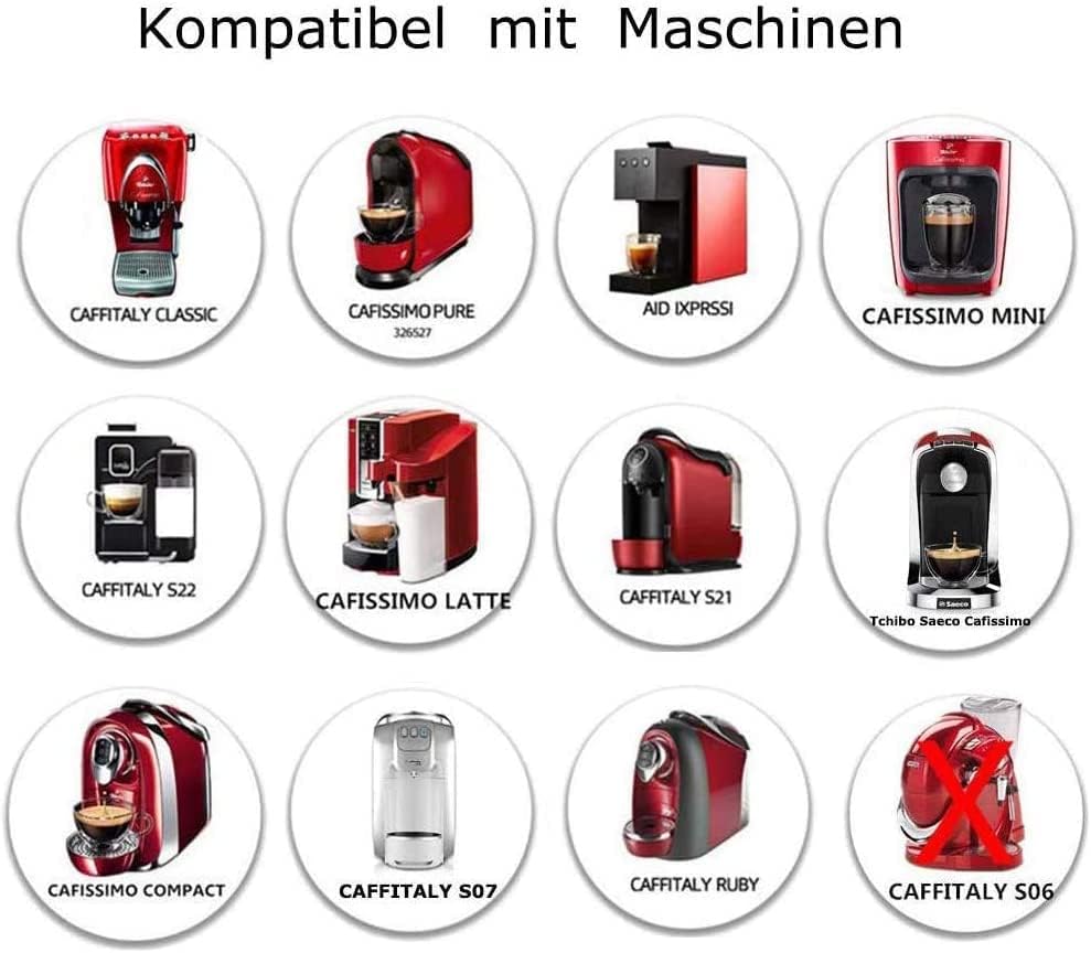 Tchibo Cafissimo kapsułki do kawy ze stali nierdzewnej do napełniania, wielokrotnego użytku, filtr d