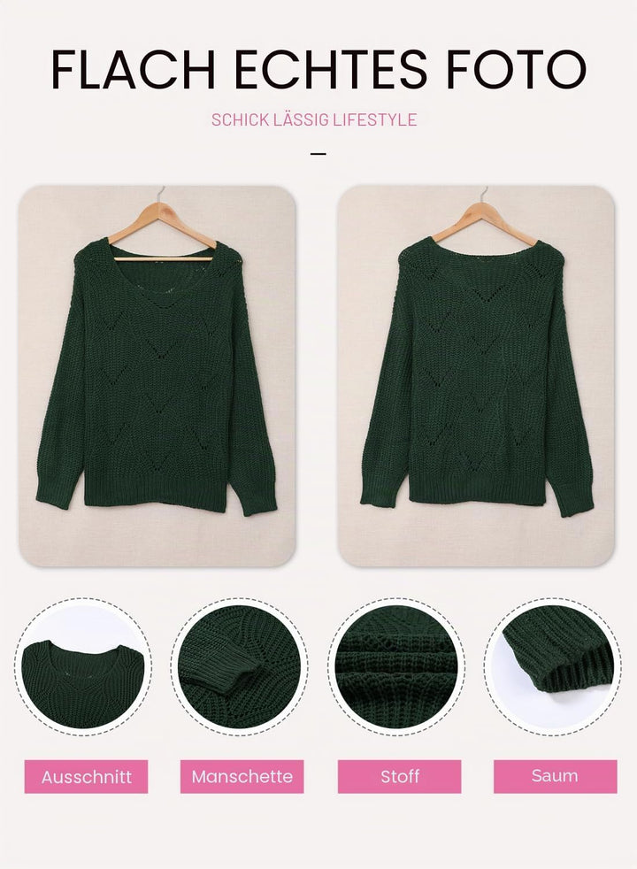 Dokotoo Damen Strickpullover Elegant Rundhals Pullover Herbst Winter Einfarbiger Pulli Oberteil Swea