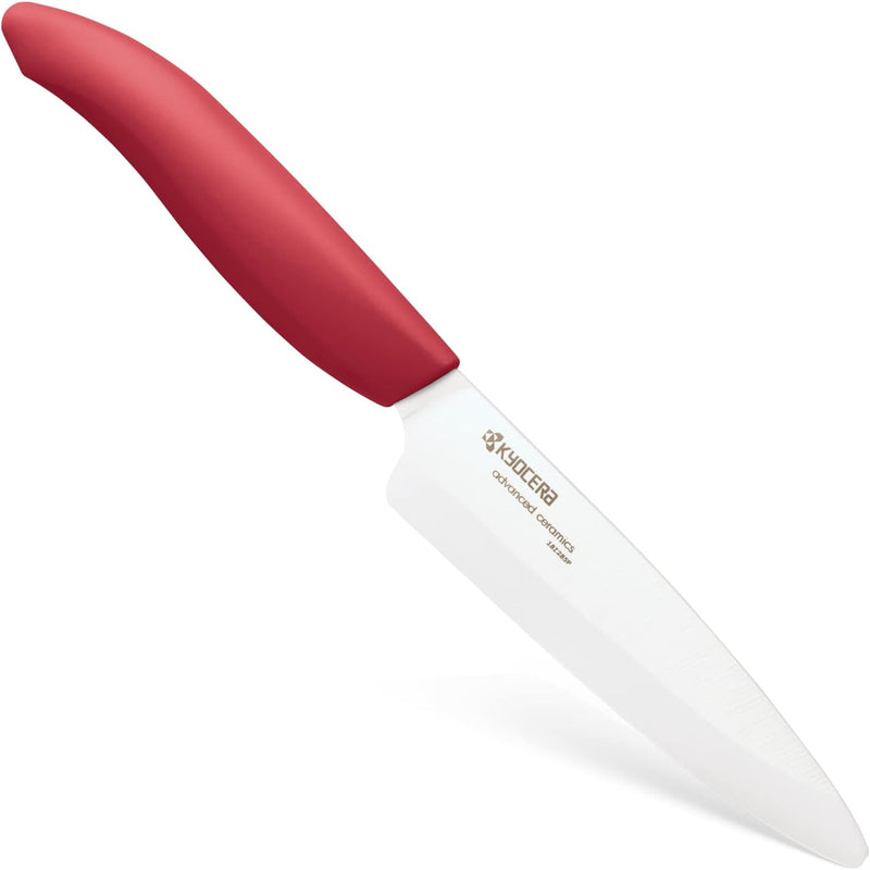 KYOCERA GEN COLOUR Obst- und Gemüse-Keramikmesser FK-110WH-RD Allzweckmesser mit extrem scharfer Ker