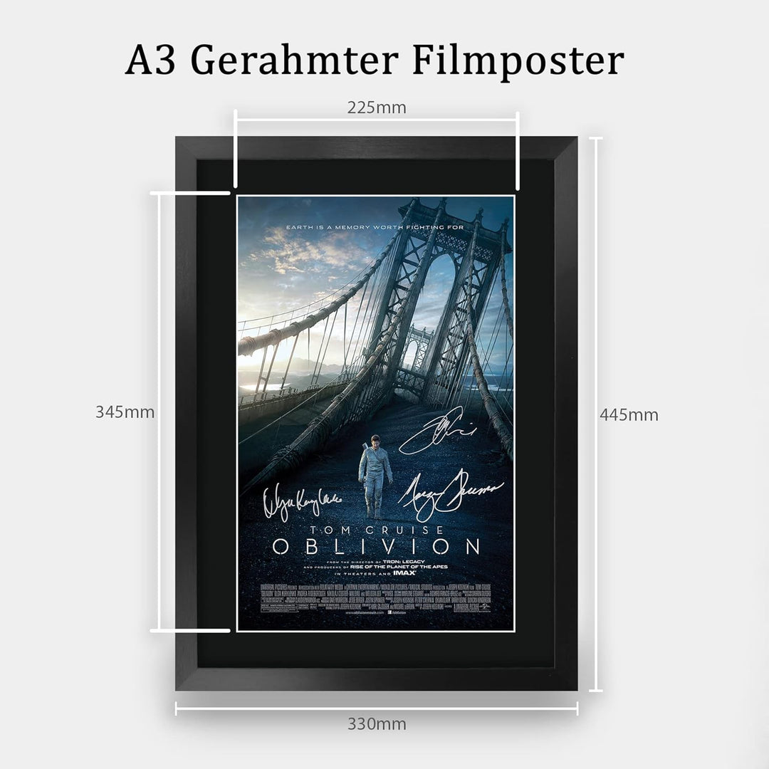 HWC Trading FR A3 Oblivion Tom Cruise Geschenke Geduckter Poster Signiertes Autogramm Foto für Fans
