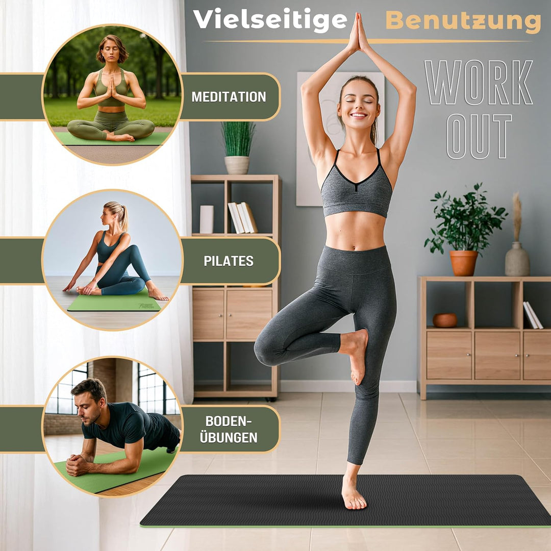 RE:SPORT Yogamatte Phthalatfrei | Gymnastikmatte rutschfest | Fitnessmatte schadstofffrei | Training