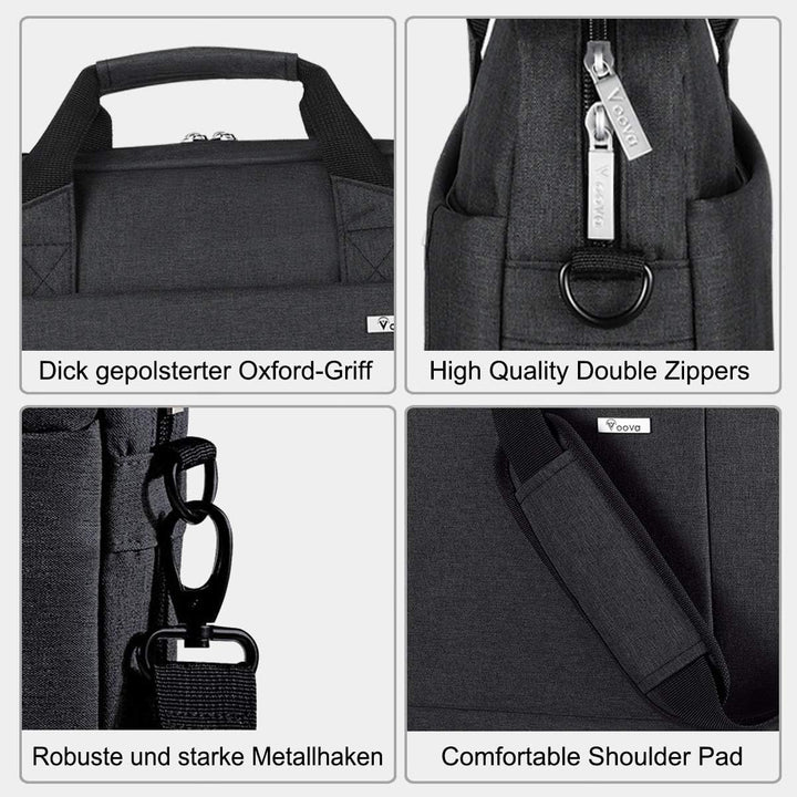 Voova grosse Laptoptasche für 17 17,3 17,4 Zoll Laptop, 30% mehr Kapazität, Innenfächer, dauerhaft v
