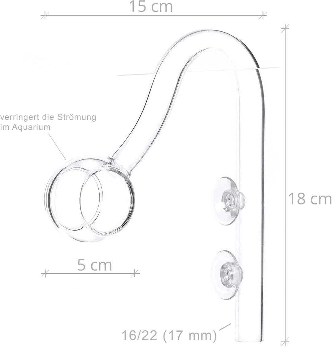 USCAPE Loop Pipe Inflow-Outflow Set - Aquarium Filtereinlauf Filterauslauf (17mm für 16/22mm Schlauc