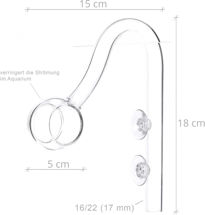 USCAPE Loop Pipe Inflow-Outflow Set - Aquarium Filtereinlauf Filterauslauf (17mm für 16/22mm Schlauc