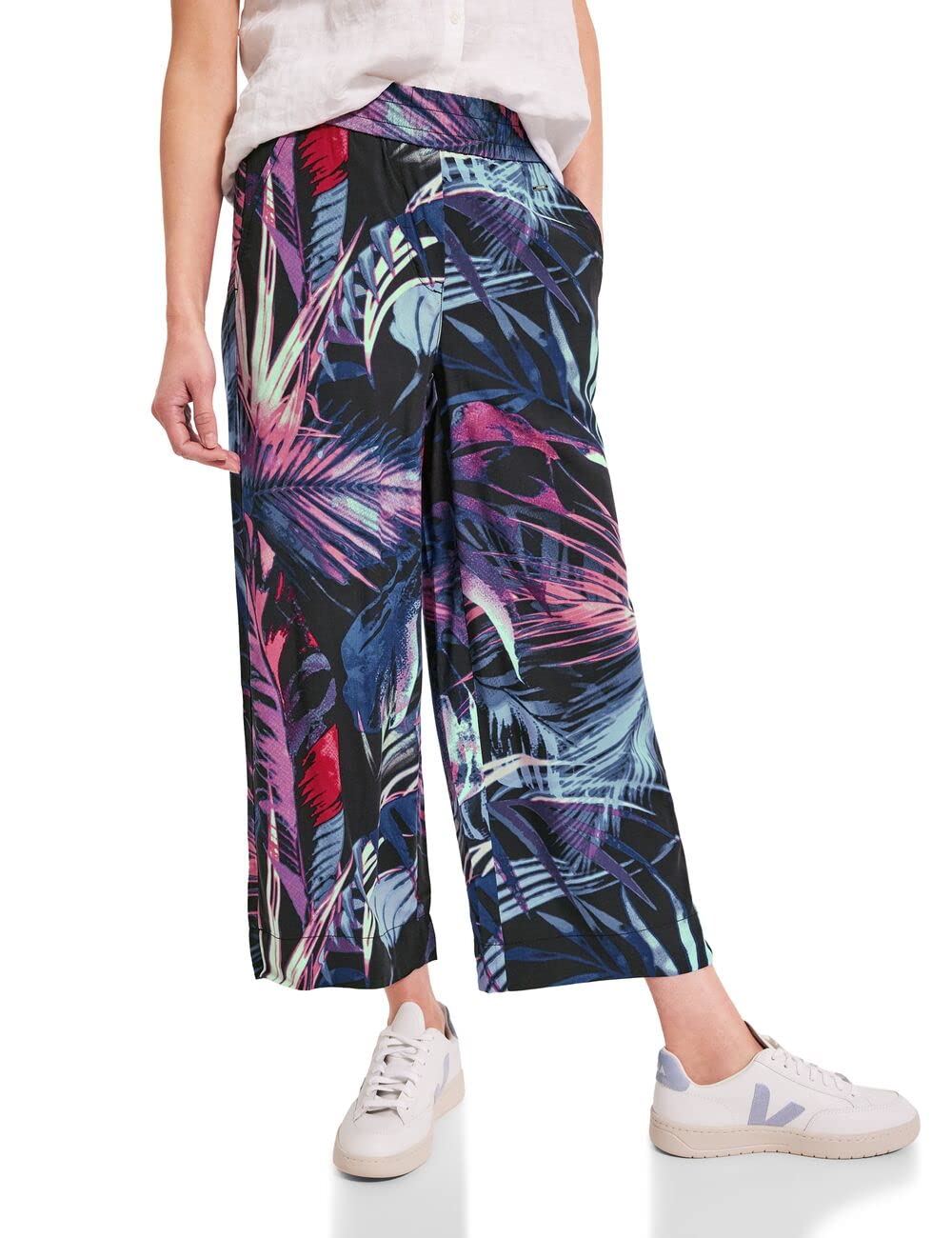 Cecil Damen Casual Fit Hose mit Print S / 24L Carbon Grey, S / 24L Carbon Grey