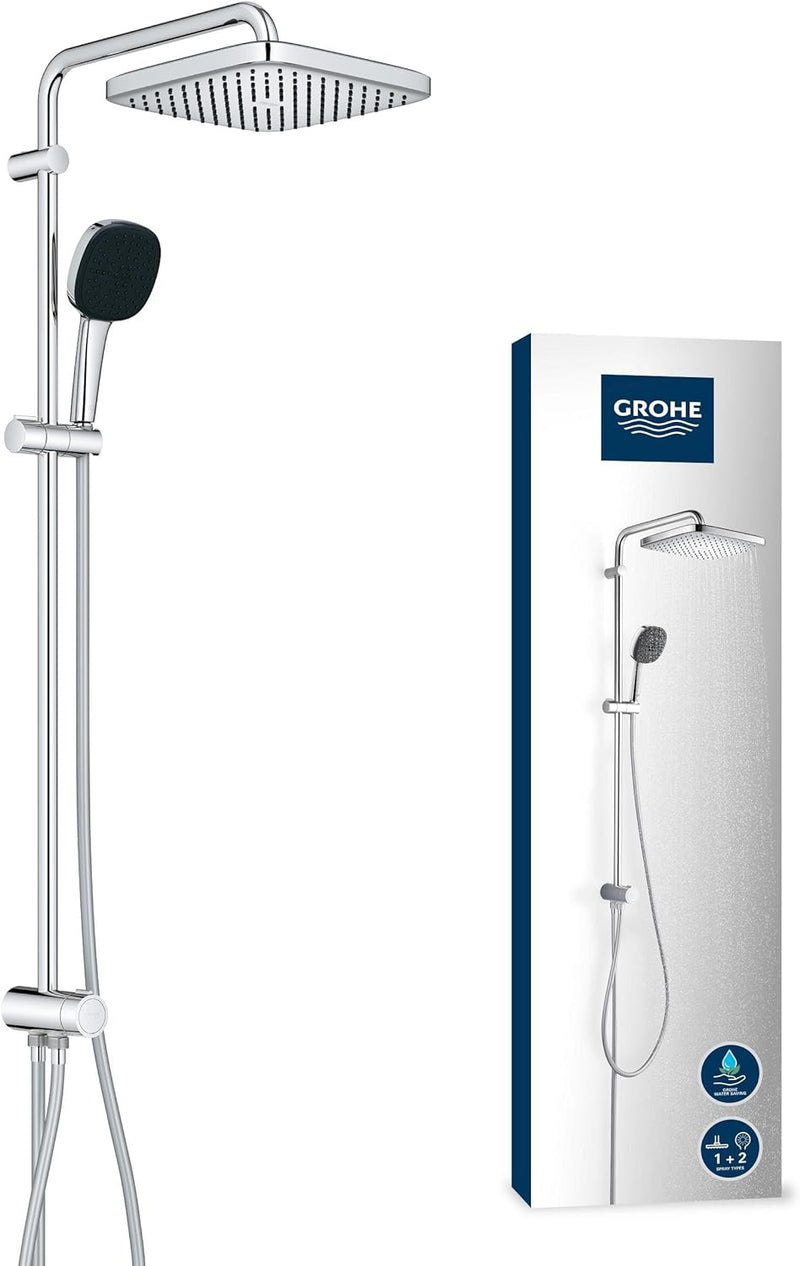 GROHE Vitalio 250 - Duschsystem mit Umstellung, wassersparend ~8l/min (für vorhandene Armaturen, 2 S