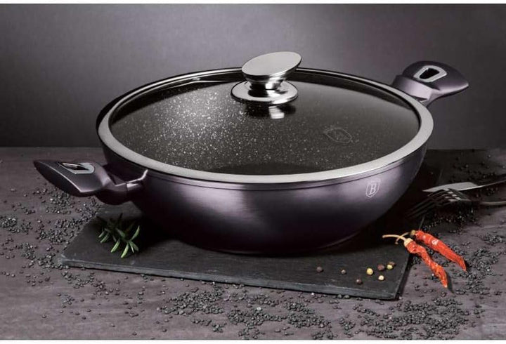 Berlinger Haus - BH/7111 - Wok mit Deckung, 30 cm, Metallic Line Carbon Pro Edition