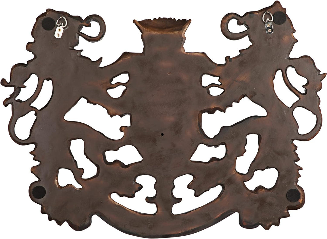 Design Toscano Heraldisches Löwenwappen, Wandfigur Die Pfütze überqueren, Die Pfütze überqueren