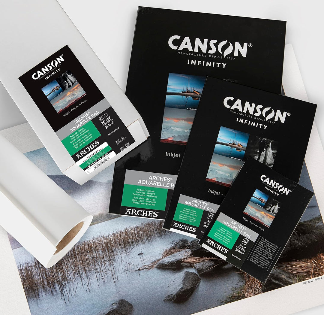 Canson Infinity Arches Aquarelle 100% fein 310g Box A3 25H Naturweiss