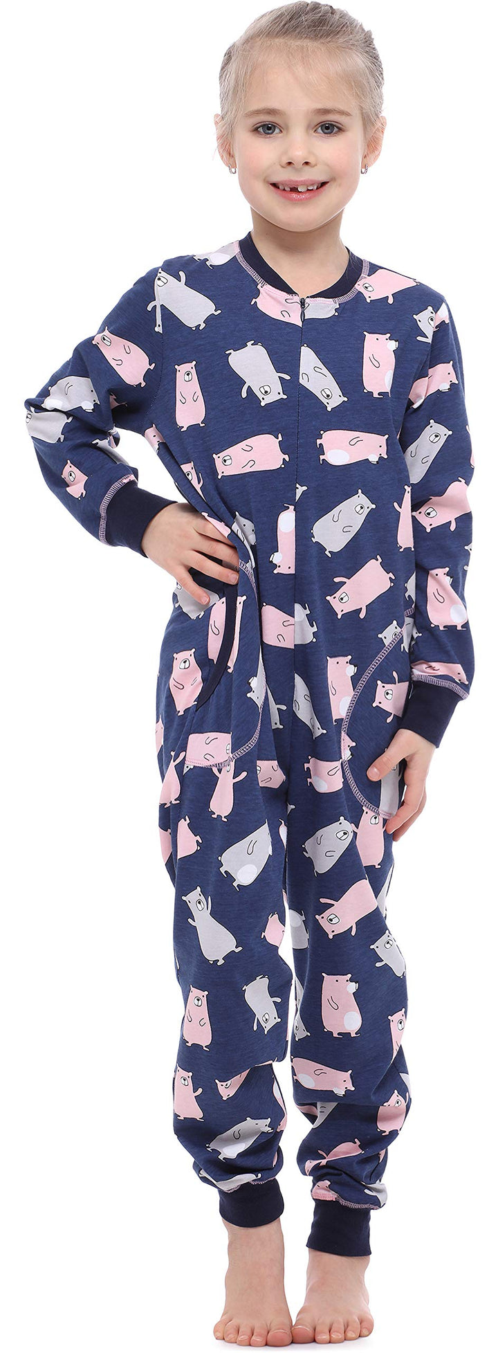 Merry Style Mädchen Schlafoverall Jumpsuit Mädchen Bequeme und warme Schlafanzug Kinder MS10-186 110
