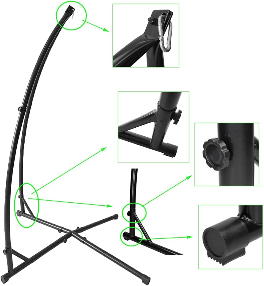 Hängesesselgestell aus Metall Hängestuhlständer Freistehendes Hängemattengestell 214 cm, für Garten