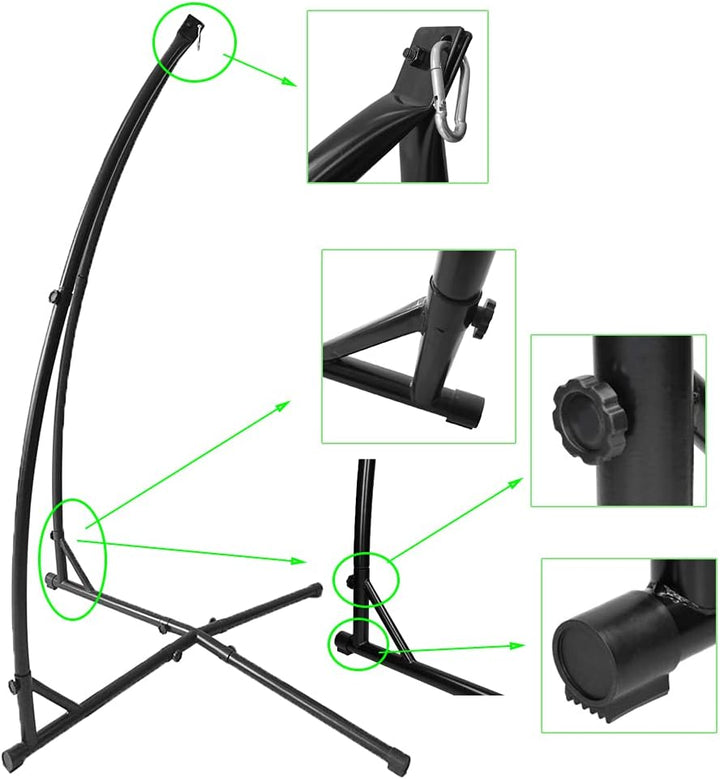 Hängesesselgestell aus Metall Hängestuhlständer Freistehendes Hängemattengestell 214 cm, für Garten