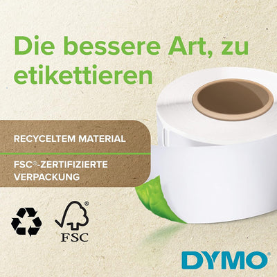 DYMO Original LabelWriter Hochleistungs-Etiketten | 59 mm x 102 mm | weisses Kunststoff-Etikett | Ro