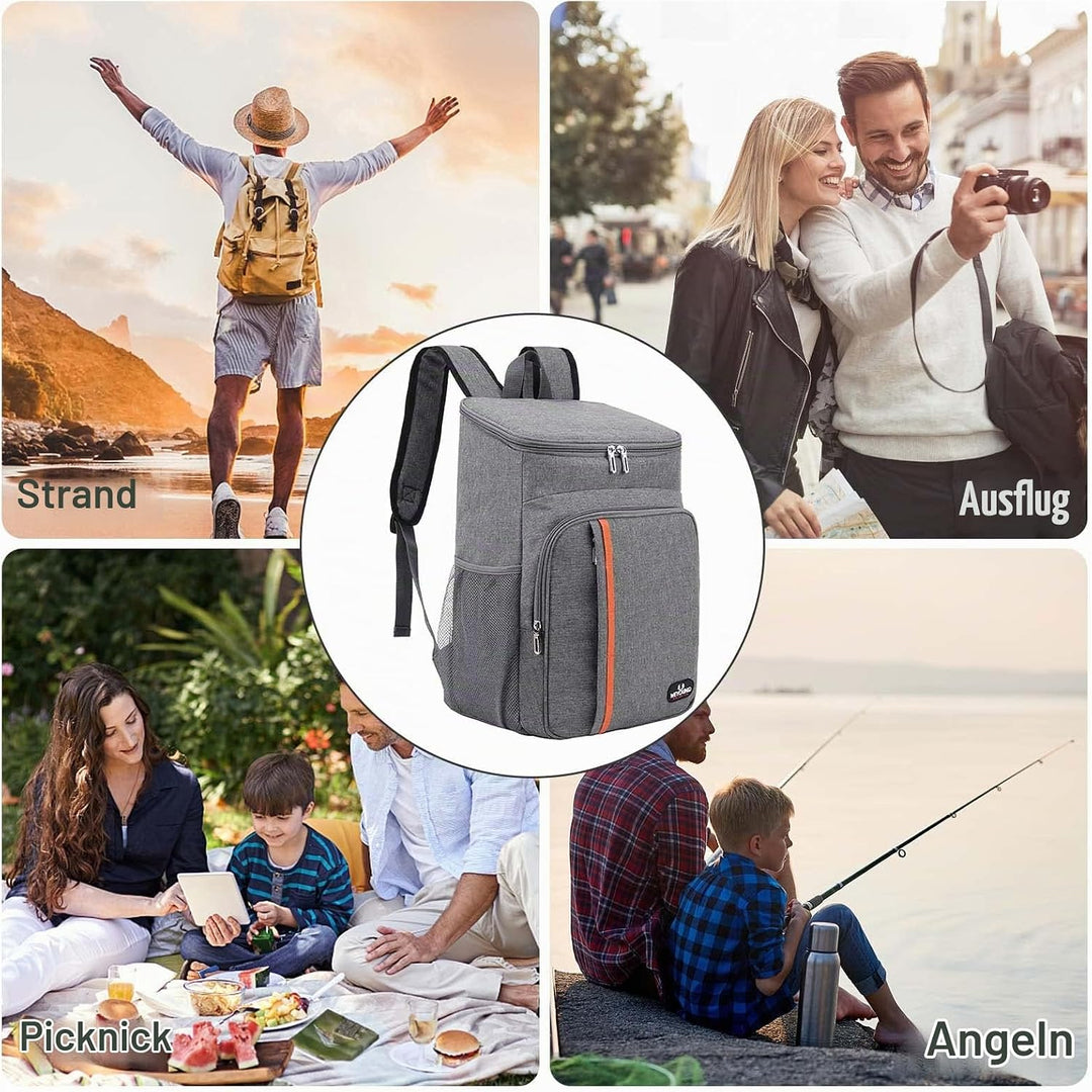Cozlly 18L Kühlrucksack, Isolierte Kühltasche Rucksack, Thermo Rucksack Gross, Picknick Rucksäcke Au