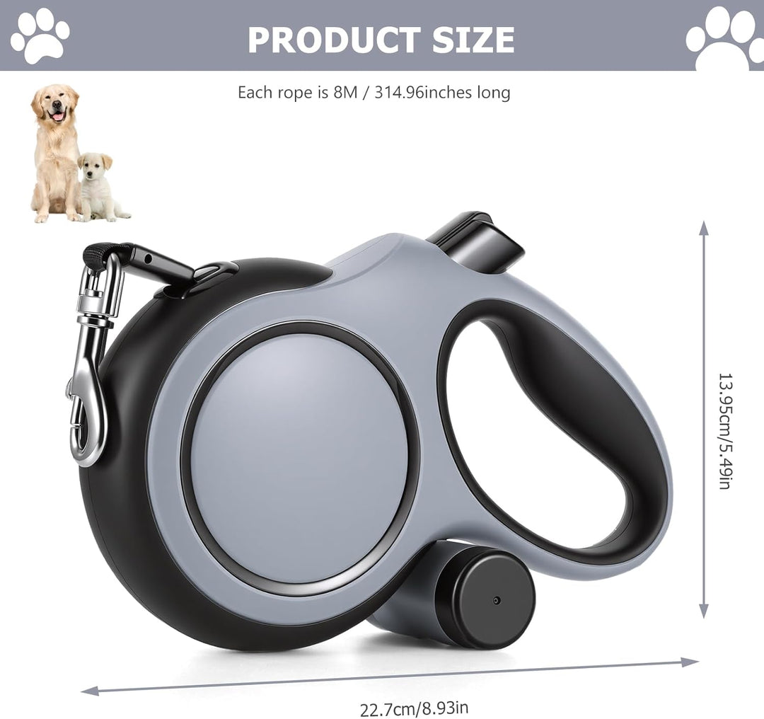 OUZHOU Einziehbare Hundeleine Flexi Leine 8m, 360° Verwicklungsfrei Hundeleine Grosse Hunde bis 50 k