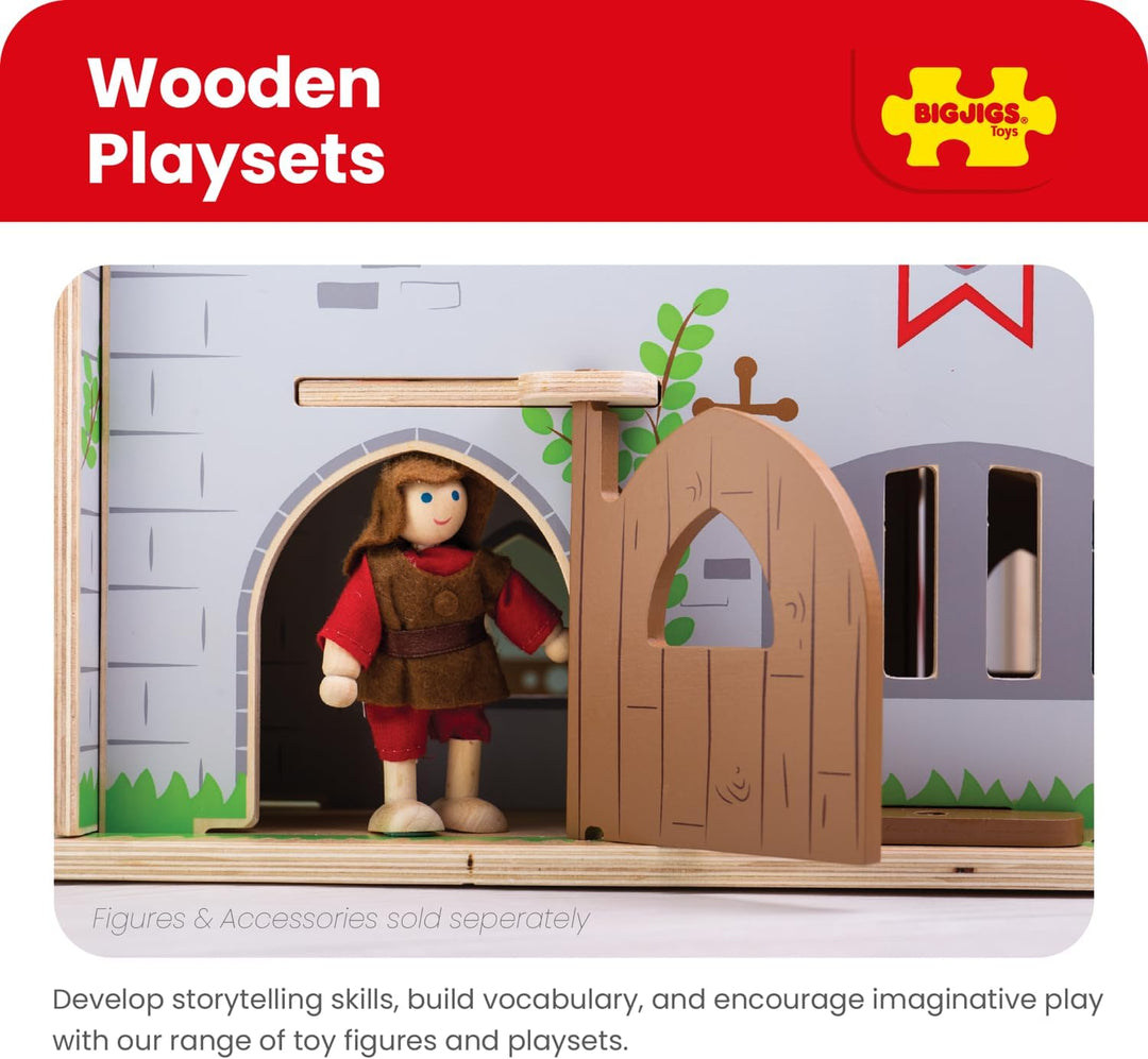 Bigjigs Spielzeug King George Schloss - mittelalterliche Burg Spielset