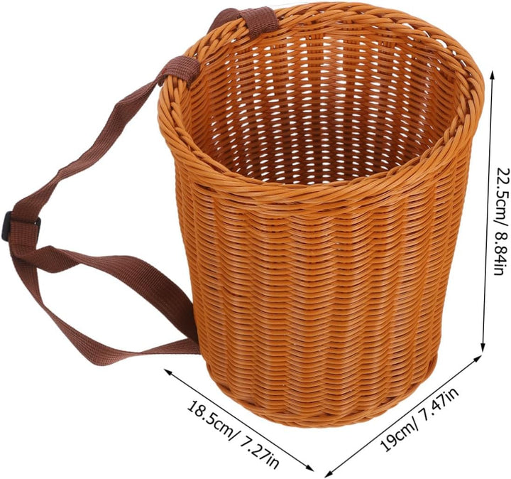 Kisangel Korb Für Picknick Geflochtener Rucksack Mit Deckel Mehrzweckkorb Aus Pp-Material Geräumig F