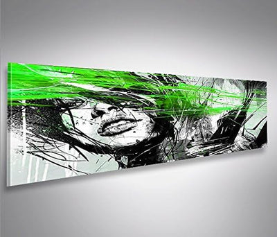 islandburner Bild Bilder auf Leinwand Street Art Neon Panorama XXL Poster Leinwandbild Wandbild Deko