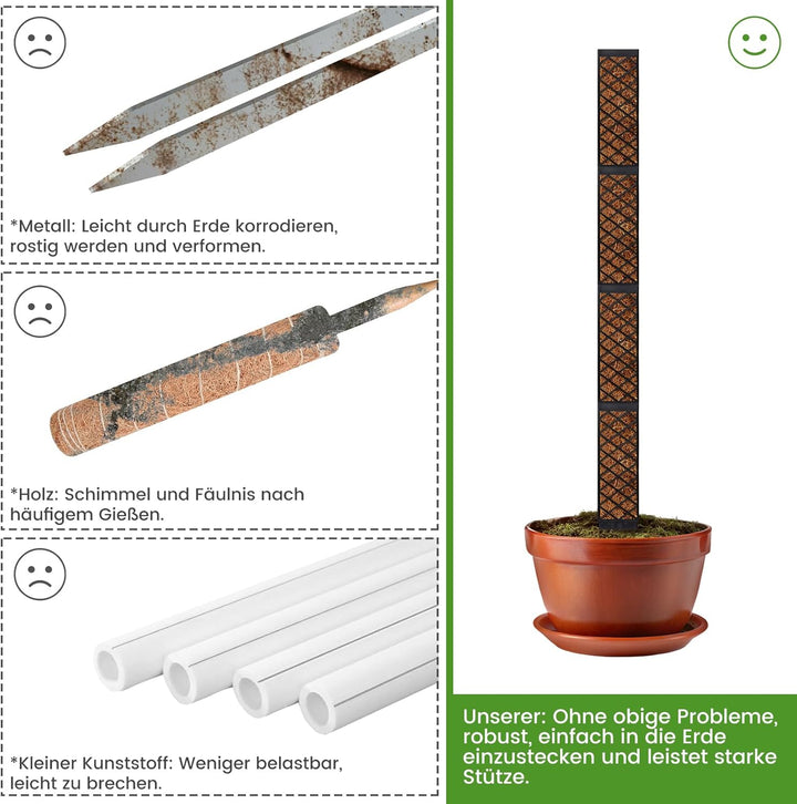 Moosstab für Monstera Rankhilfe Zimmerpflanzen - 103cm Rankhilfe Pflanzstab Monstera,Efeutute Pflanz