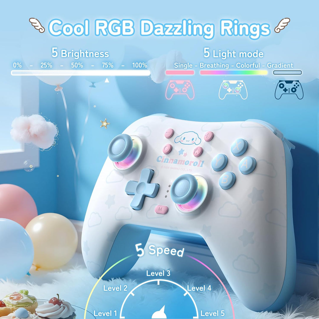 Kuitmor Wireless PC Controller mit RGB, Hall Effekt Joysticks, 1000 Hz Abfragerate, Turbo, Remappabl