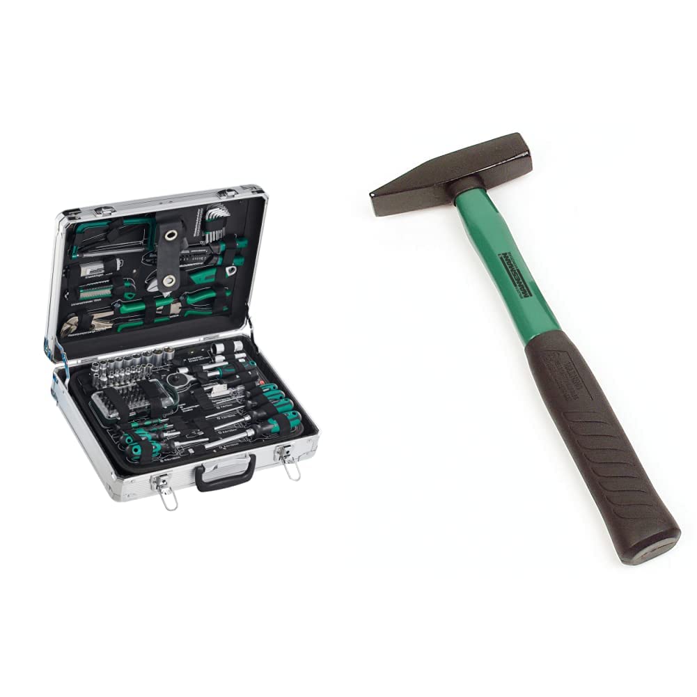 Brüder Mannesmann 124-tlg. Werkzeugsatz im Alukoffer, M29072 &amp; Mannesmann Schlosserhammer 300 g, M76