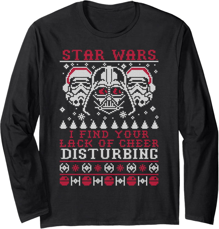 Star Wars Vader & Troops Lack Of Cheer Holiday Pattern Langarmshirt