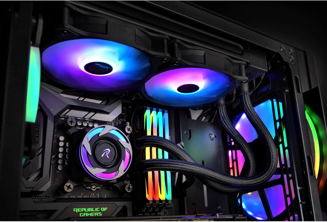 Raijintek EOS 12 RBW ADD Lüfter, 2er-Set inkl. Controller, Schwarz, 120 mm
