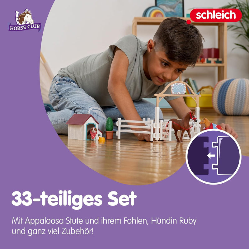 schleich 42458 HORSE CLUB Hannahs Gastpferde mit Hündin Ruby, für Kinder ab 5-12 Jahren, HORSE CLUB