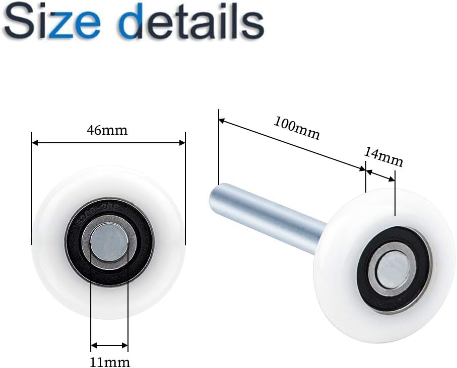 INCREWAY Türrollen, 10 Stück, 5,1 cm, 11 Kugel, Nylon, Garagenfenster-Rollen mit 10,2 cm Vorbau, Obe
