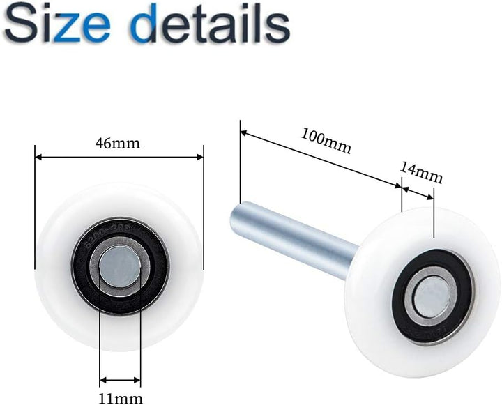 INCREWAY Türrollen, 10 Stück, 5,1 cm, 11 Kugel, Nylon, Garagenfenster-Rollen mit 10,2 cm Vorbau, Obe