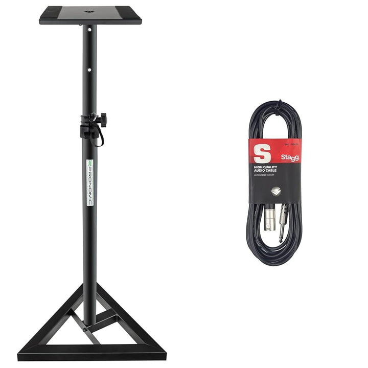 Pronomic SLS-10 Stativ für Studio Monitor Ständer & Stagg SAC3PXMDL - Audio- Patchkabel - 3 Meter -