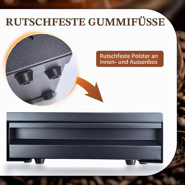 Kaffee Klopf Box Behälter, Edelstahl Kaffee Abklopfbehälter Sudschublade mit Klopf-Stick, Verdickter