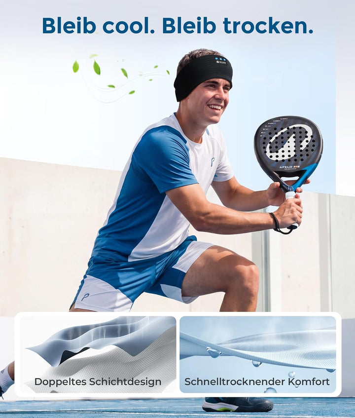 LOVE EYE Schlafkopfhörer Bluetooth, Schlaf Stirnband Kopfhörer Headband Schlafmaske, Sportskopfhörer