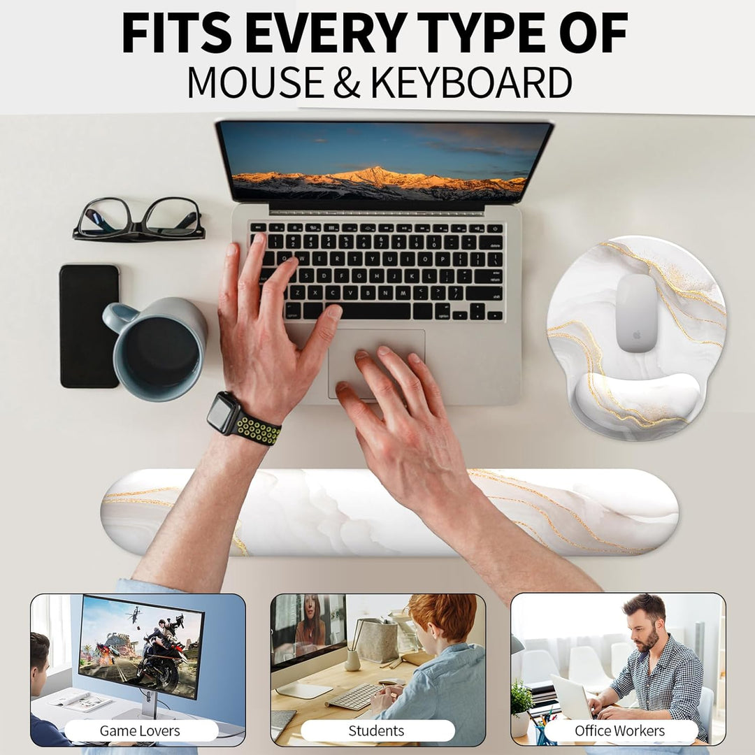 Mauspad mit Gelkissen,Mousepad mit Handauflage Ergonomisches, Bequemes Computer-Handballenauflage Ma