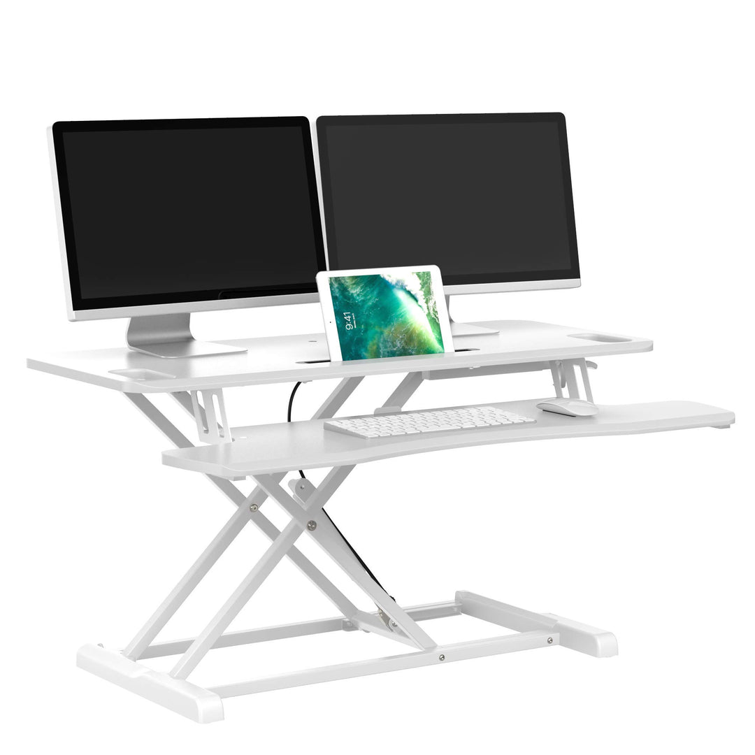 bonVIVO Höhenverstellbarer Schreibtisch-Aufsatz 95 x 40 - Sit-Stand-Erhöhung Macht Jede Workstation