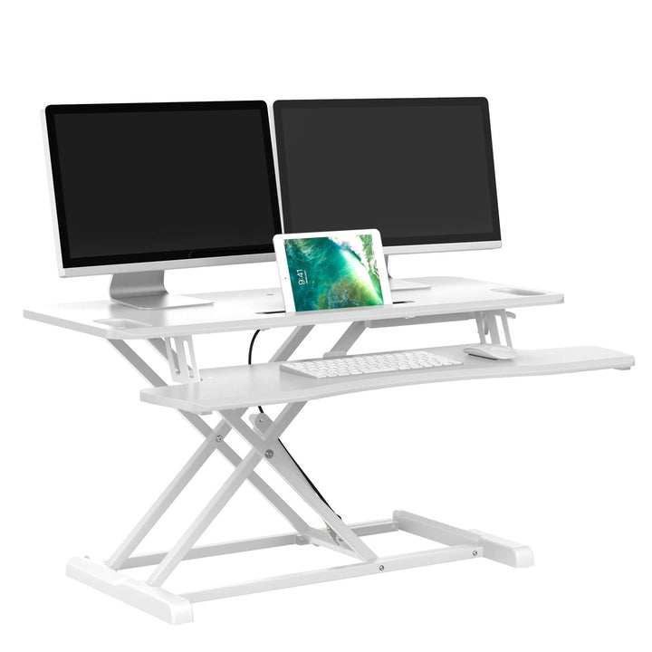 bonVIVO Höhenverstellbarer Schreibtisch-Aufsatz 95 x 40 - Sit-Stand-Erhöhung Macht Jede Workstation
