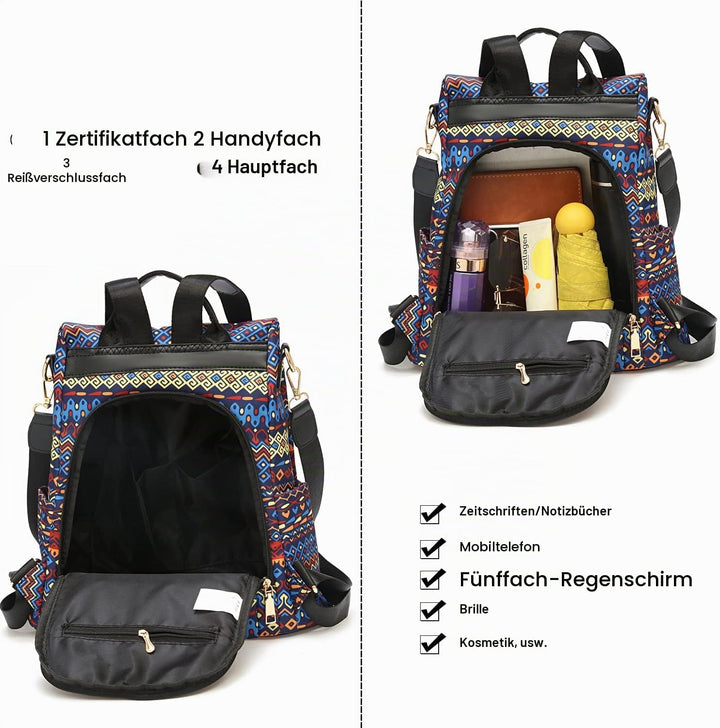 Damen Rucksack Anti Diebstahl Umhängetasche Multifunktions Schultaschen 8864-m266-c, 8864-m266-c