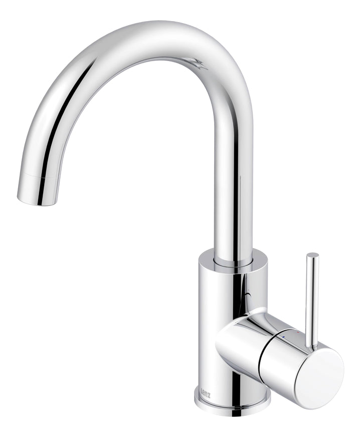 Lenz Niederdruck Waschtischarmatur Bow² in Chrom – 360° schwenkbarer Bogenauslauf – Mit EasyClean Po