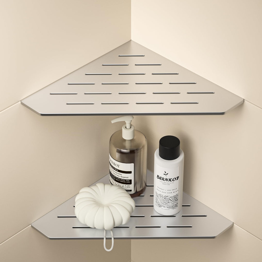 Duschablage Ecke mit 3 mm Stärke, Heavy Duty Eckregal Pentagonal Duschregal Ecke für Dusche,Vertieft