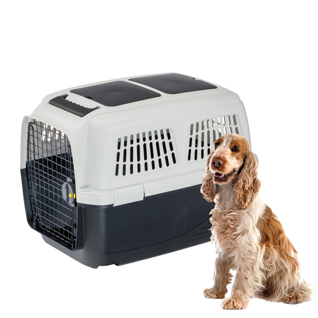 Ferplast Hundetransportbox CLIPPER PLUS, IATA-geeignet, Mittlere Hundetransportbox bis 20 kg, Sicher